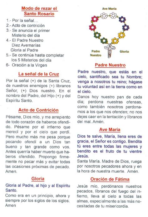How To Pray Rosary In Spanish Printable Susan Lee