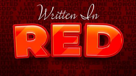 Written In Red New Life Church Teesside
