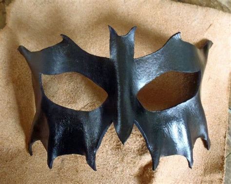 Leather Bat Halloween Cosplay Spooky Mask Etsy Bat Mask Leather