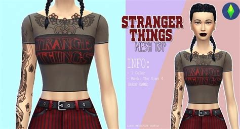 Stanger Things Mesh Top At Kass Sims 4 Updates