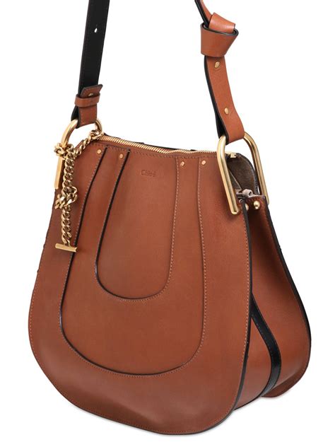 Chloé Small Hayley Smooth Leather Hobo Bag In Tan Brown Lyst