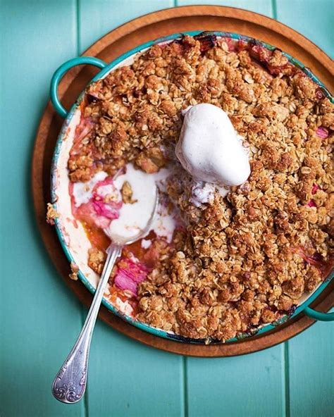 Rhubarb And Apple Flapjack Crumble Recipe Delicious Magazine