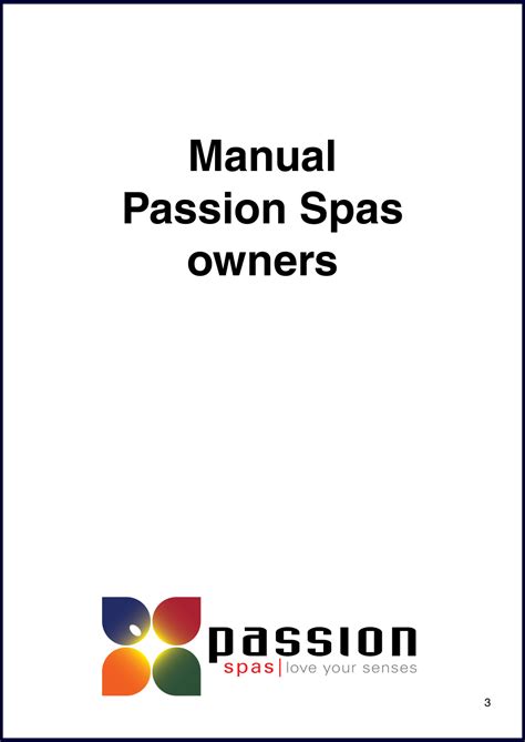 Passion Spas Owners Manual