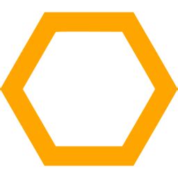 Orange hexagon outline icon - Free orange shape icons