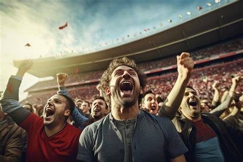 Premium Ai Image Illustration Of Soccer Fans Are Cheering For Sport