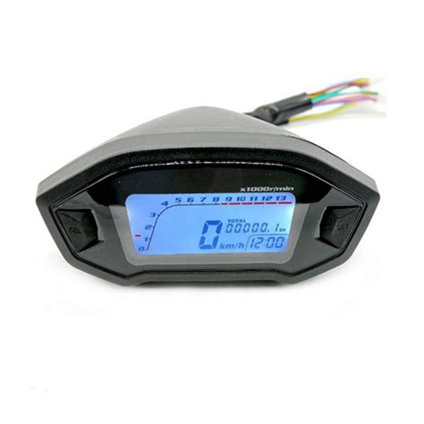 Universal Lcd Digital Speedometer Motorcycle Odometer Time Fuel Level
