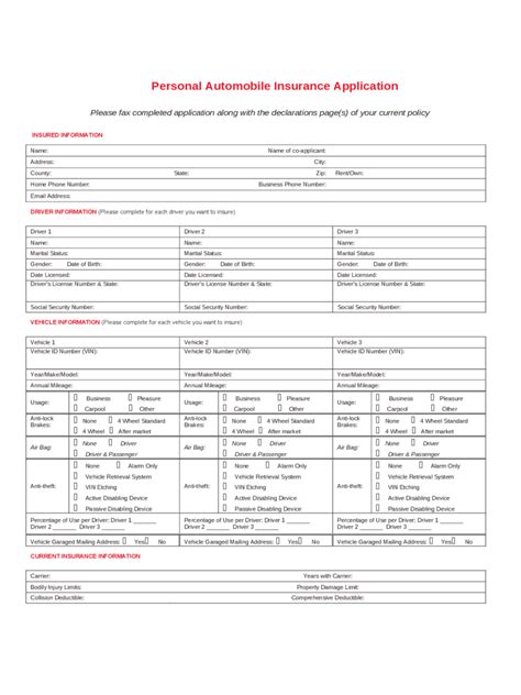 Follow this simple health insurance application process from ehealth. Car Insurance Application Form - 2 Free Templates in PDF, Word, Excel Download