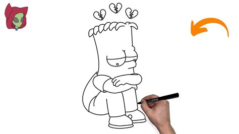How To Draw Bart Simpson Sad Youtube
