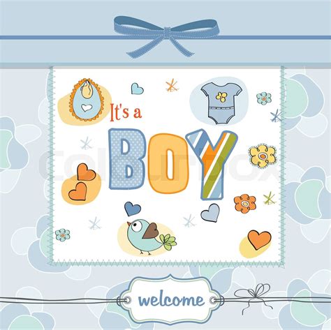 Baby Boy Shower Card Stock Vector Colourbox