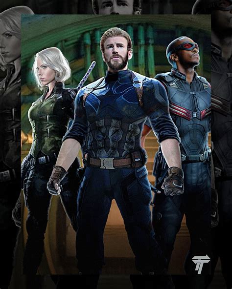 The Avengers Infinity War Promo Art Black Widow Nomad And Falcon