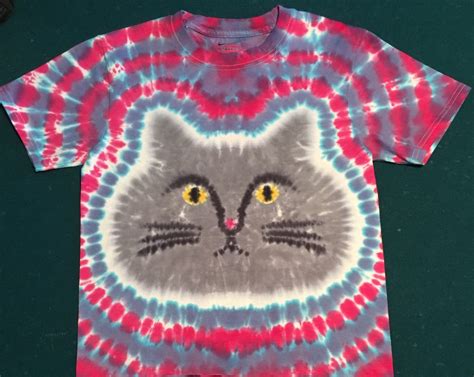 Cat Tie Dye Shirt Tye Die Free Shipping Grumpy Or Happy Kitty