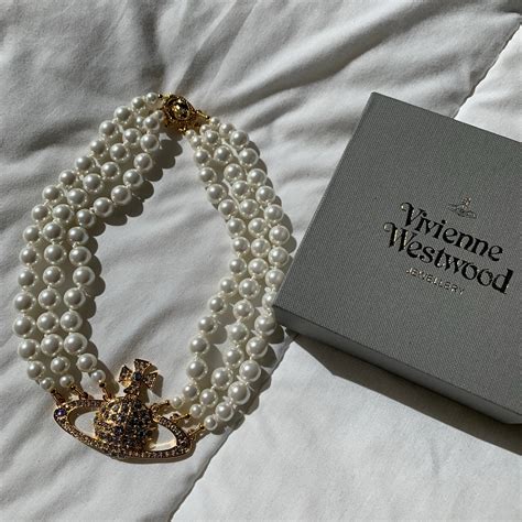 Vivienne Westwood Triple Pearl Gold Orb Choker Necklace Grailed