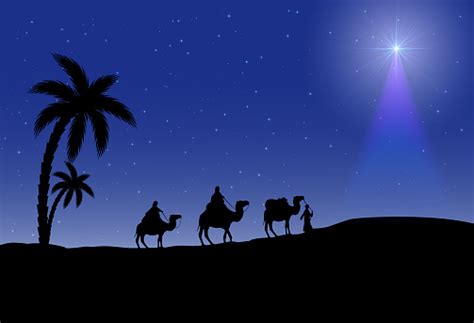 Three Wise Men And Christmas Star Stock Illustration Download Image