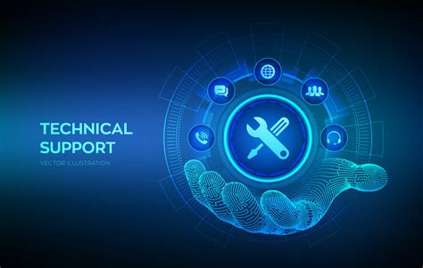 Technical Support Icon In Robotic Hand Customer Help Tech Support