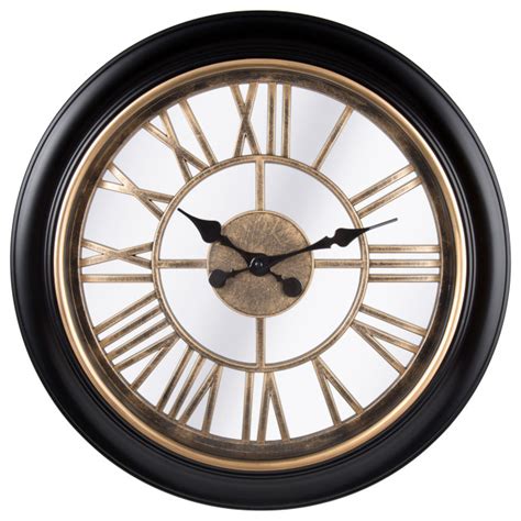 Kiera Grace Round Antique Wendel Decorative Plastic Wall Clock 18x18