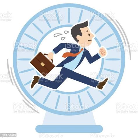 Illustration Of A Businessman Who Continues To Work And Is Overworked