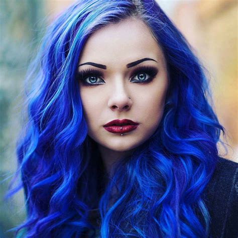 Pin By Valarie Gibson On Gothic And Steampunk Electric Blue Hair Blue Hair Hair Styles