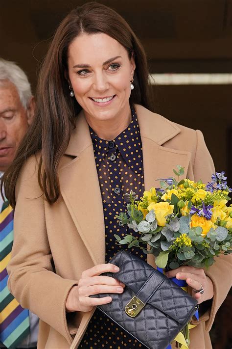 Kate Middleton Wears Blue And Gold Polka Dots To Visit Ukrainian Centre