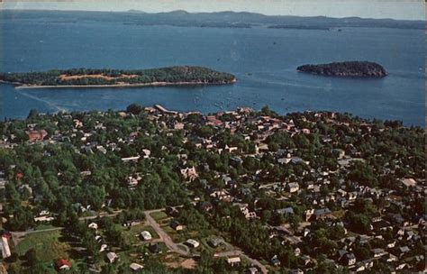 Aerial View Of The Village Of Bar Harbor Maine