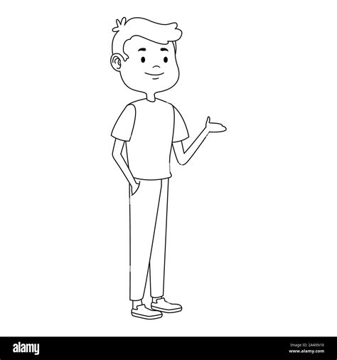 Cartoon Teen Boy Standing Flat Design Stock Vector Image And Art Alamy