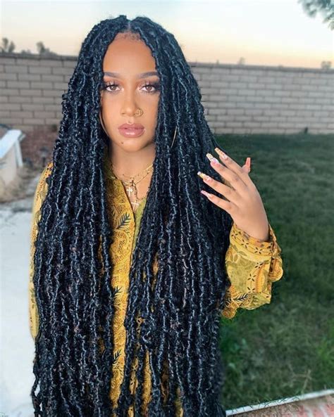 Full Lace Distressed Faux Locs Wig Braided Wig Natural Locs Etsy In