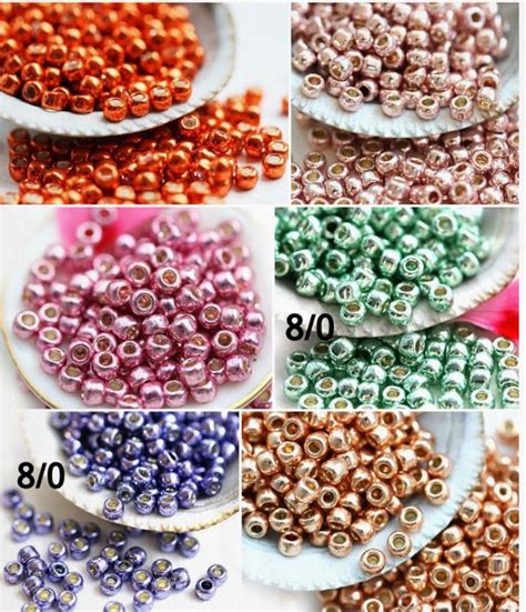 Orange Seed Beads Size 80 Japanese Toho Glass Beads Silver Etsy