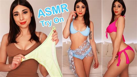 asmr bikini try on haul for summer 2022 fabric scratching sounds and whisper ramble youtube
