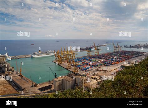 Aerial View Of The Port Of Barcelona With Commercial Importance As One