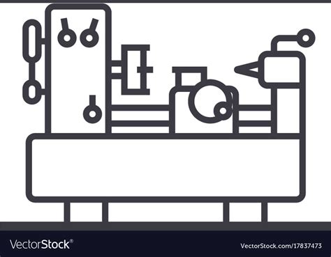 Industrial Machine Equipment Line Icon Royalty Free Vector