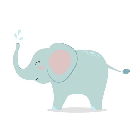 Cute Elephant Vector Childrens Illustration In A Flat Style 3242043