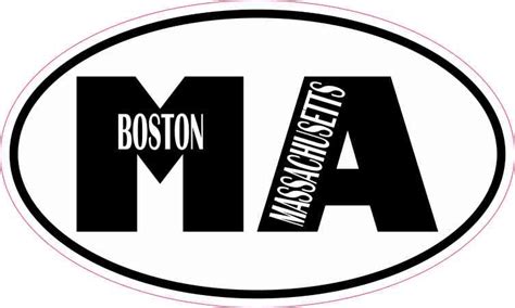 5in X 3in Oval Ma Boston Massachusetts Sticker