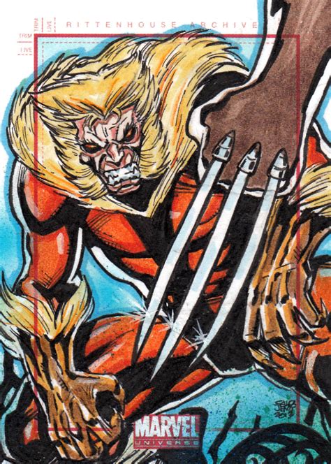 Wolverine Vs Sabretooth Marvel Universe Sketchcard By