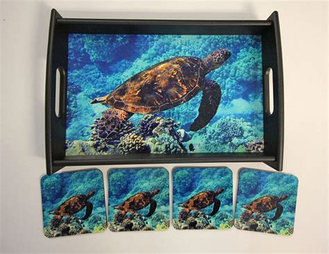Serving Tray Turtle Tray And Coaster Set Etsy