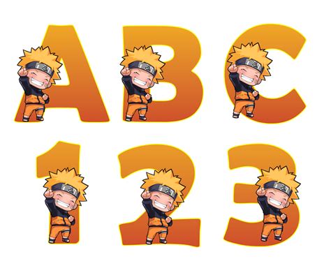Kits Imprimibles Gratis Abecedario Y Números Naruto
