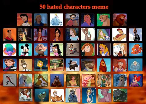 My Top 50 Most Hated Characters By Cupidraindrops On Deviantart