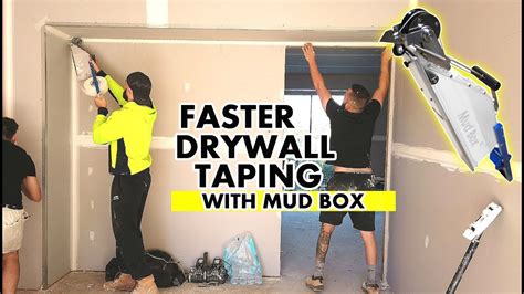 How To Mud And Tape Drywall Like A Pro Using Mud Box Tool Youtube