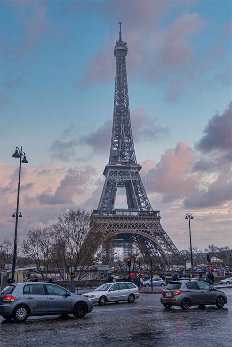 Beautiful View Of The Famous Eiffel Tower In Paris France During