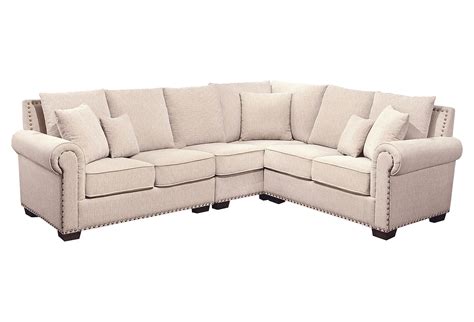 Thomas Linen Sectional Cream Linen Sectional Leather Sectional
