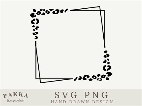 Leopard Frame Svg Square Frame Png Illustration Par Pakka Design Studio