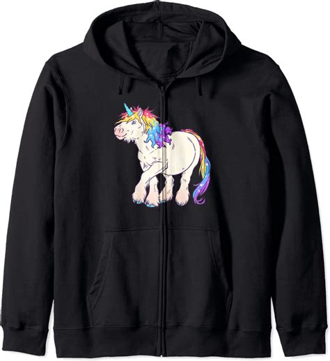 Cute And Rainbow Unicorn Zip Hoodie Uk Fashion