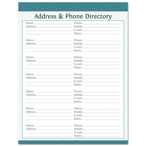 Address And Phone Directory Fillable Printable Pdf Instant Etsy Address