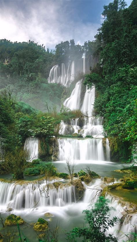 Breathtaking Green Nature Waterfalls Hd Phone Wallpaper Peakpx