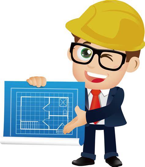 Construction Worker Architectural Engineering Cartoon Png Clipart