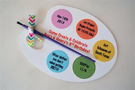 Paint Brush Art Craft Party Invite By Bridalbijou On Etsy 300