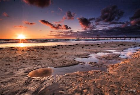 Brighton Beach Sunset By Kathyt Redbubble