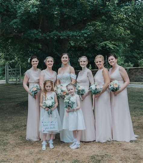 Find your dream bridesmaid dresses on theknot.com. Blush, Peach and Navy Blue September Wedding 2020, Blush ...