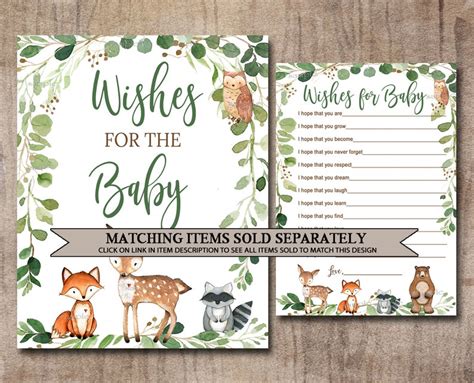 Woodland Baby Shower Game Name The Baby Animal Game Gender Etsy
