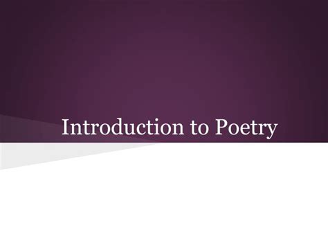 Ppt Introduction To Poetry Powerpoint Presentation Free Download