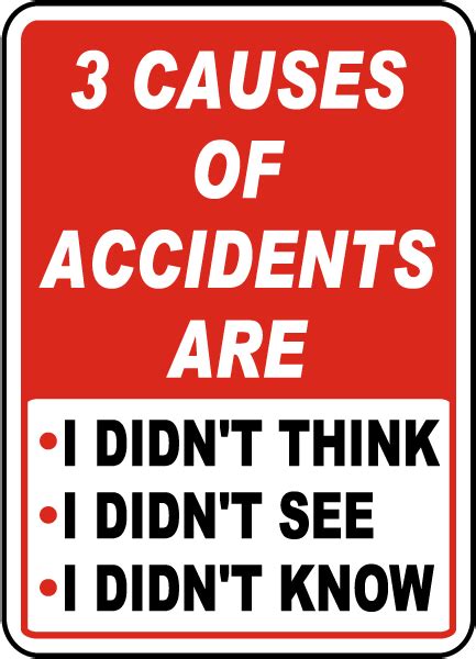 3 Causes Of Accidents Sign D3962 By