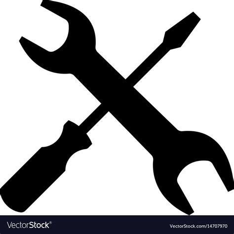 Screwdriver And Wrench Black Color Icon Royalty Free Vector